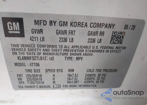 2020 Buick Encore Gx Fwd Essence из США, поврежденный, VIN KL4MMFS27LB127192